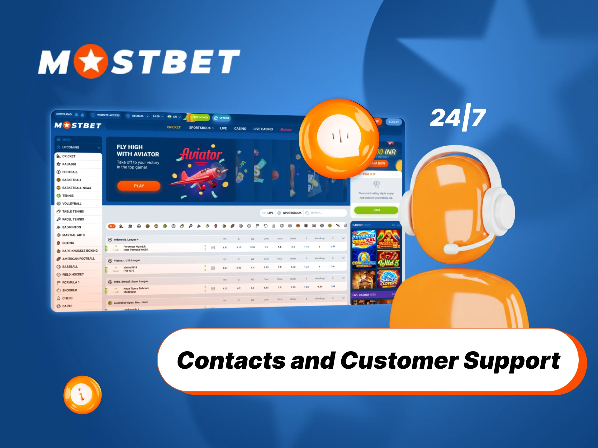 Contact Mostbet India customer support for any assistance you need.